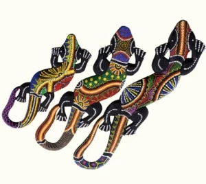 Gechi in legno colorati dipinti a mano - Set 3 Pezzi