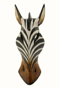 Mascheroni in Legno Zebra, Giraffa e Antilope Artigianali